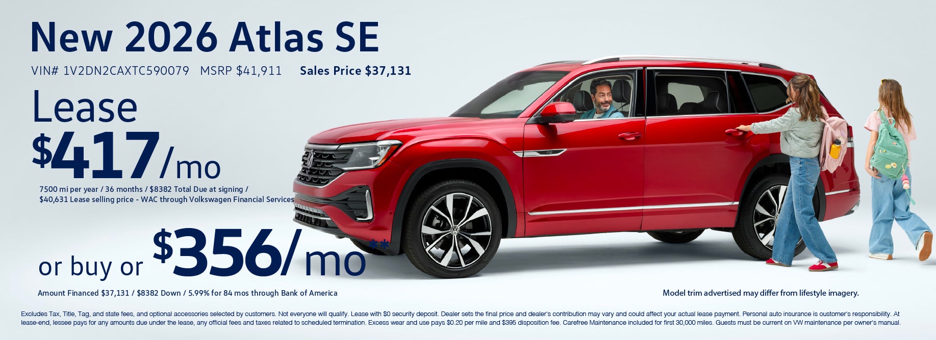 Buy the 2026 Atlas from $356/mo