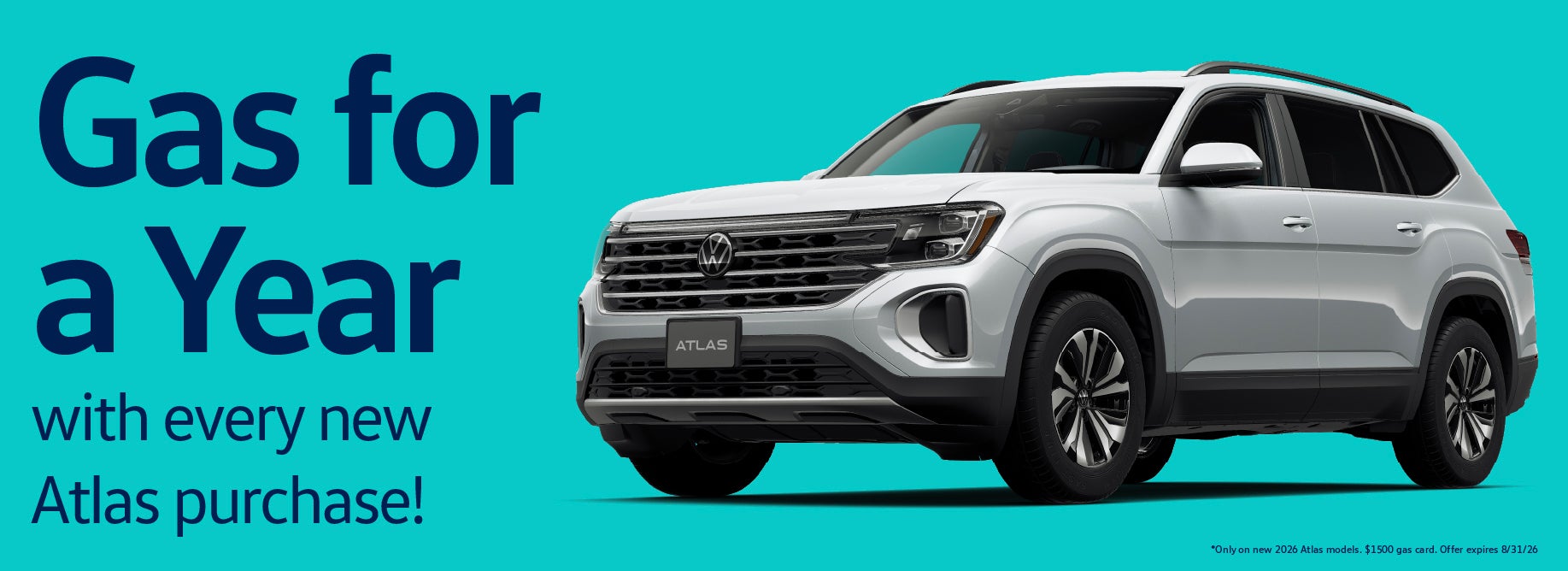 Get Gas for a Year with every new Atlas at VW Cypress
