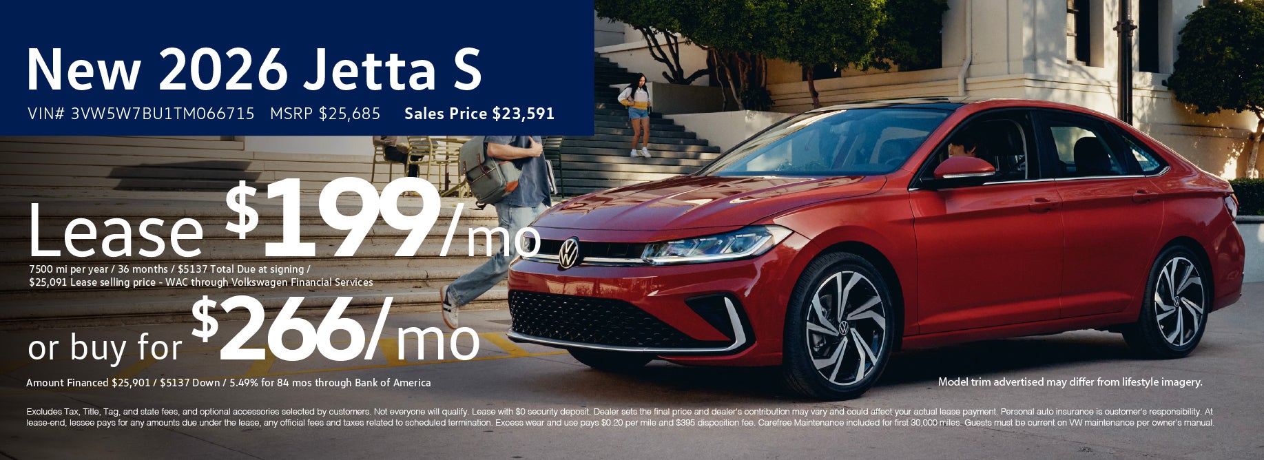 Lease 2026 Jetta starting at $199/mo
