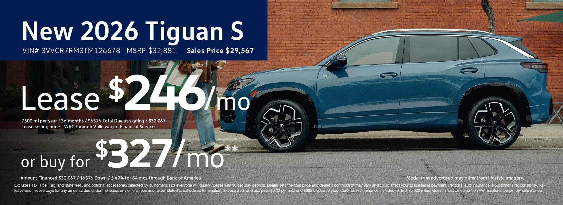Lease '26 Tiguan from $246 or buy for $327/mo