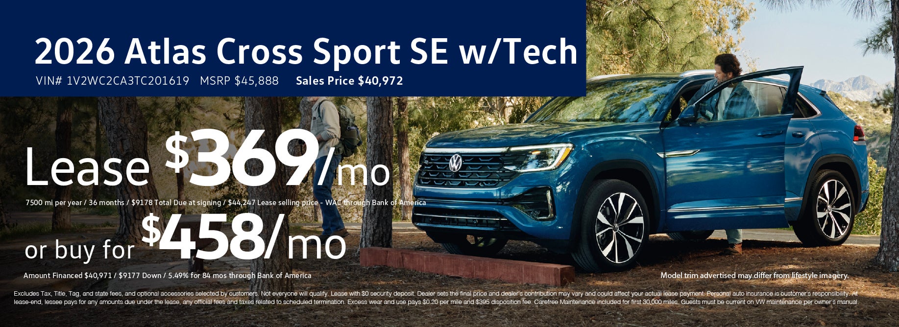 Buy or lease the 2026 Atlas Cross Sport SE w/ Tech