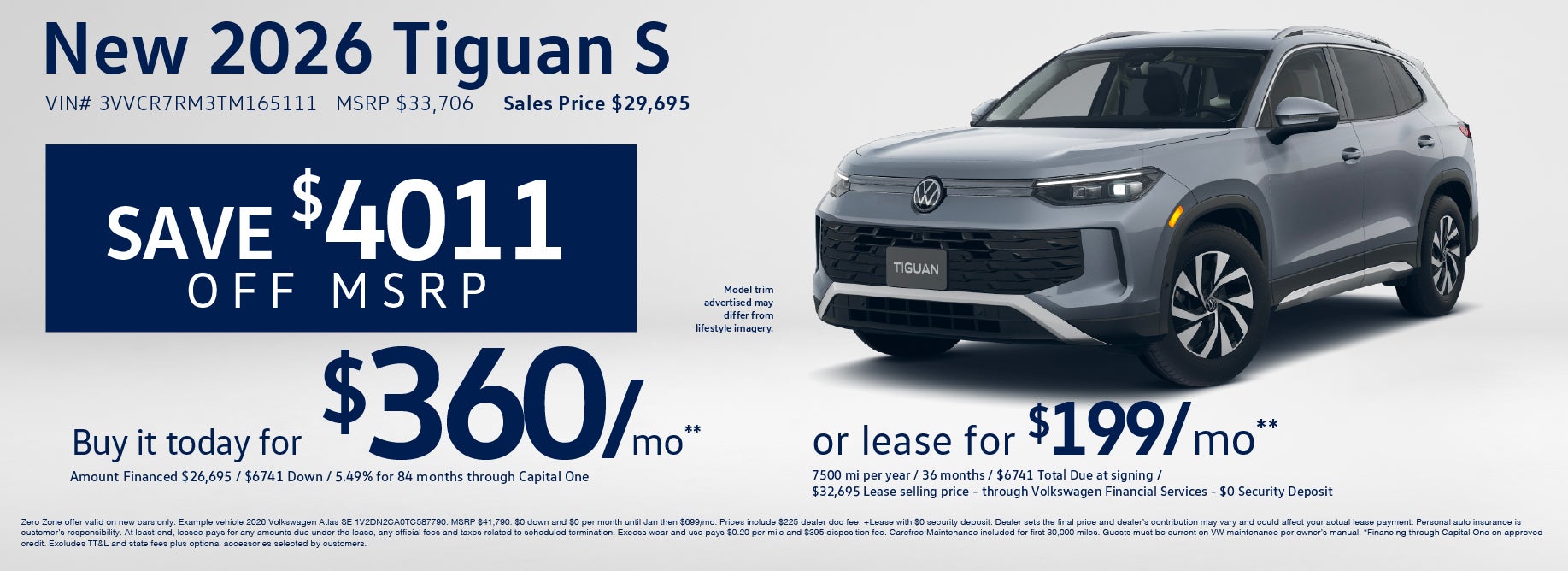 Save over $4000 on the new Tiguan at VW Cypress