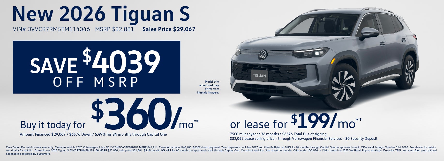 Save over $4000 on the new Tiguan at VW Cypress